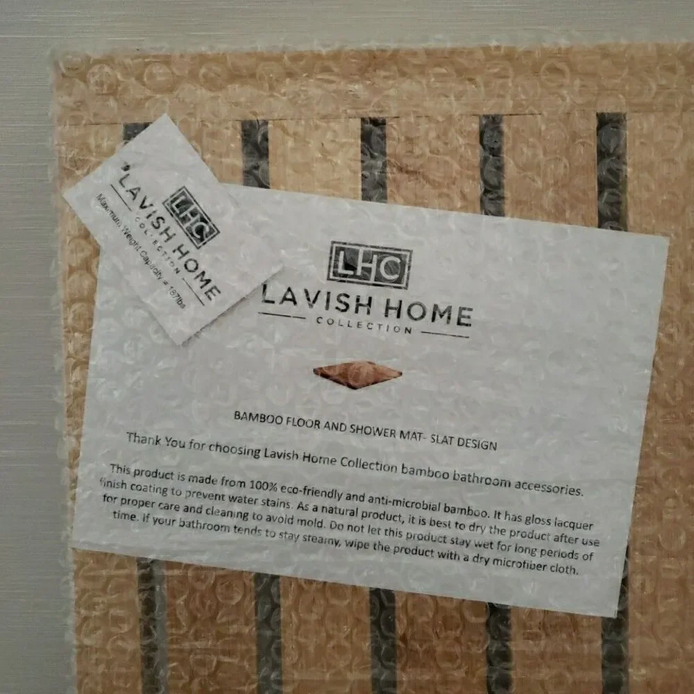 Bamboo Floor & Shower Mat Wooden Bath Non-slip Bathroom 23